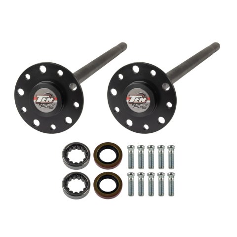Axle Shaft - Performance Rear Axle Kit - 29.625 in Long - 28 Spline Carrier - 5 x 4.75 in Bolt Pattern - C-Clip - Chromoly - Black Oxide - GM 10-Bolt - Kit