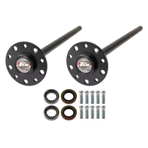 Axle Shaft - Performance Rear Axle Kit - 30.125 in Long - 28 Spline Carrier - 5 x 4.75 in Bolt Pattern - C-Clip - Chromoly - Black Oxide - GM 10-Bolt - Kit