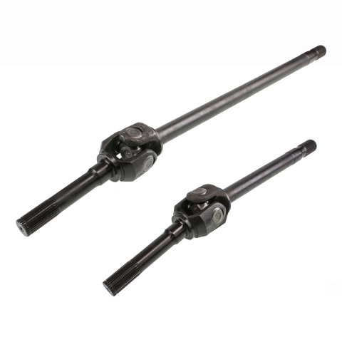 Axle Shaft - 46.07 and 28.44 in Long - 30 Spline Carrier - 19 Spline Drive Flange - 9.94 in Outer Length - Chromoly - Black Oxide - Dana 44 - GM Fulls