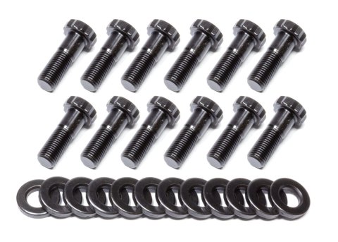 Ring Gear Bolt Kit - 3/8-24 in Thread - 1.312 in Long - 12 Point Head - Chromoly - Black Oxide - Mopar 7-1/4 in and 8-3/4 in - Set of 12