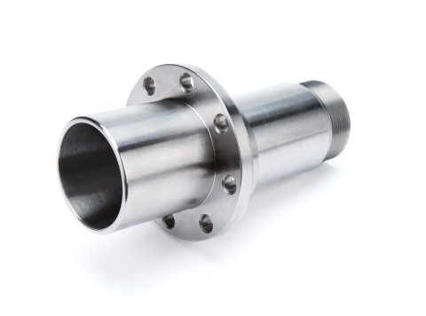 Rear Axle Snout - Bolt-On - 2.0 Degree Camber - 8-Bolt Flange - Bearing Sleeve - O-Ring - Steel - Tiger Brake Bracket - 2 in Pin 5 x 5 Hubs - Each