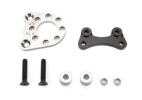 Brake Caliper Bracket - Rear - Bolt-On - 1.0 Degree Camber - 8-Bolt Flange - Aluminum / Steel - Natural / Black Anodized - Wide 5 - Tiger Bolt-On Snout - Kit
