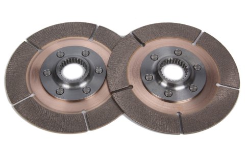 Clutch Disc - Full Circle 6-Rivet - 5.5 in Diameter - 1-5/32 in x 26 Spline - Rigid Hub - Metallic - Tilton Clutches - Pair