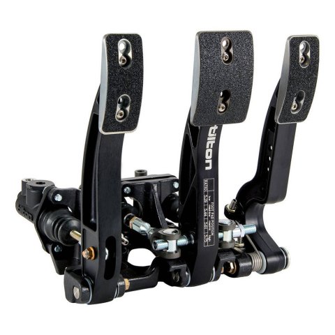 Pedal Assembly - 800-Series - Brake / Clutch / Gas - Adjustable Ratio - Adjustable Length - Balance Bar - Aluminum - Black Anodized - Each