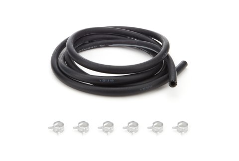 Hydraulic Hose - Master Cylinder Remote Reservoir Hose - 5/16 in ID - 96 in Long - Rubber - Gray - Clamps Included - Tilton 74/75 Series Master Cylinders - Each