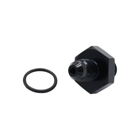 Fitting - Adapter - 76 Series - Straight - 4 AN Male to 4 AN Male O-Ring - Aluminum - Black Anodized - Each