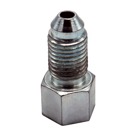 Fitting - Adapter - Straight - 3/8-24 in Inverted Flare Female to 3 AN Male - Steel - Zinc Oxide - 3/16 in Hardline - Each