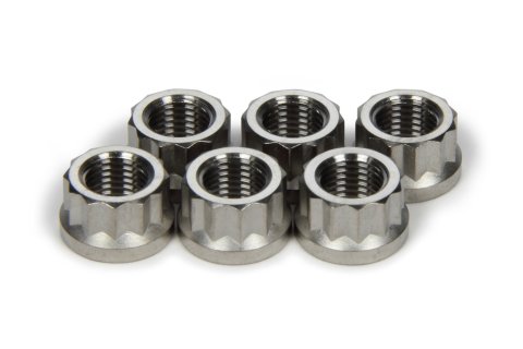 Torque Tube Nut - 3/8-24 in Thread - 12 Point - Titanium - Natural - Set of 6