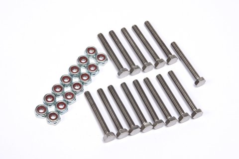 Nerf Bar / Bumper Fastener - 10-32 Thread - 1.5 in Long - Nuts Included - Titanium - Natural - Sprint Car - Kit