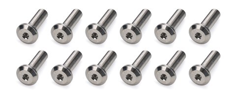 Fuel Cell Plate Bolt - 1/4-28 in Thread - 0.875 in Long - Button Head - Titanium - Natural - Set of 12