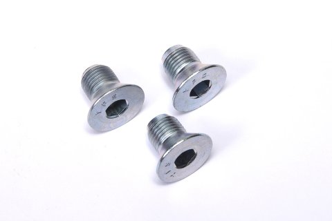 Brake Rotor Bolt - 1/2-20 in Thread - 1 in Long - Allen Head - Steel - Natural - Set of 3