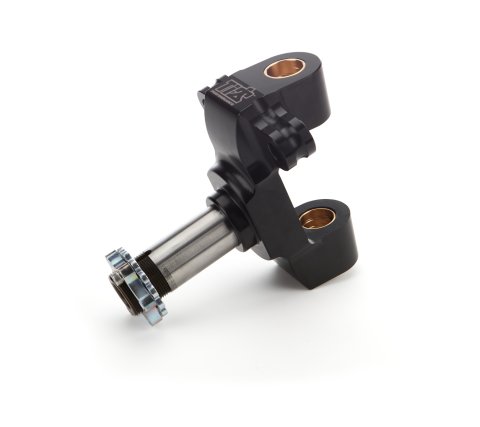 Spindle - Aluminum Body - 9 Degree Steel Snout - Steel Locknut Included - Aluminum / Steel - Black Anodized / Natural - Sprint Car - Each
