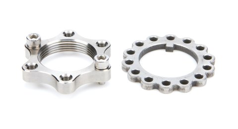 Spindle Nut - Keyed Washer / Screws Included - Titanium - Natural - 10 Degree Front Spindle - Sprint Car - Kit