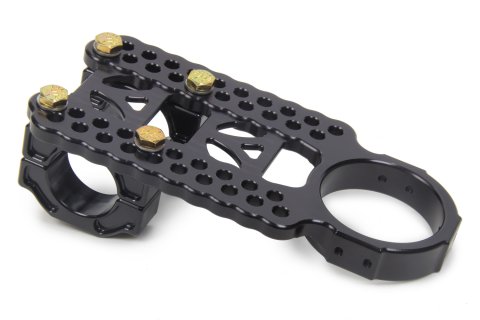Steering Box Mount - Top Mount - Adjustable - 1-1/4 in Tubing - Aluminum - Black Anodized - Sprint Car - Each