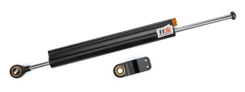 Steering Damper - Twintube - 150 mm Stroke - 235 mm Body - Aluminum - Black Anodized - Universal - Each