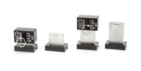 Setup Blocks - Front - 1-1/4 to 3-1/4 in Adjustable - Magnetic Base - Aluminum - Black Anodized - Mini - Pair