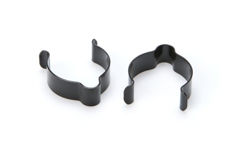 Brake Line Clip - 1.25 in Tube - Stainless - Black Powder Coat - Pair