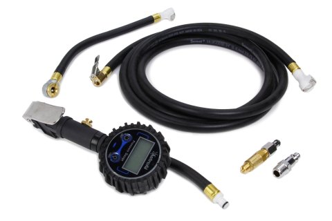 Tire Pressure Gauge - 0-100 psi - Digital - 2-1/4 in Diameter - Black Face - Ball Chuck / Tire Chuck - Kit