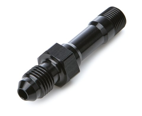 Fitting - Adapter - Straight - 4 AN Male to 1/8 in NPT Male - 2-1/4 in Long - Aluminum - Black Anodized - Each