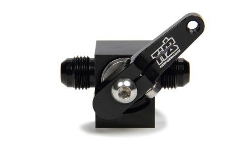 Shutoff Valve - Waterman Style - Fuel Shutoff - In-Line - 6 AN Male Inlet - 6 AN Male Outlet - Aluminum - Black Anodized - Each
