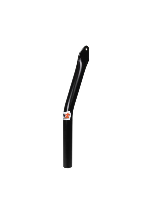 Wing Post - Front - Bent - 12 in Long - 1 in OD - Aluminum - Black Powder Coat - Sprint Car - Each