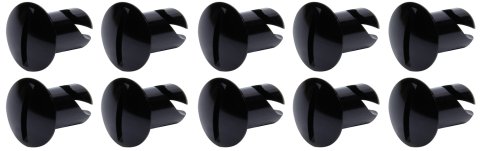 Quick Turn Fastener - Oval Head - Slotted - 7/16 x 0.500 in Body - Aluminum - Black Anodized - Set of 10