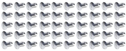 Quick Turn Fastener - Oval Head - Slotted - 7/16 x 0.550 in Body - Aluminum - Natural - Set of 50