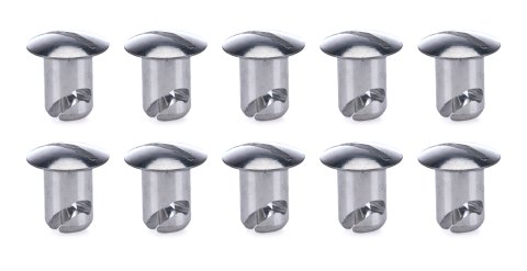 Quick Turn Fastener - Oval Head - Slotted - 7/16 x 0.450 in Body - Aluminum - Natural - Set of 10