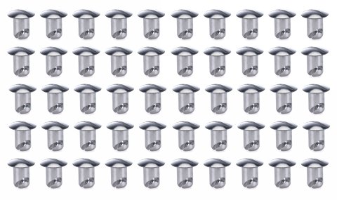 Quick Turn Fastener - Oval Head - Slotted - 7/16 x 0.450 in Body - Aluminum - Natural - Set of 50