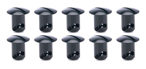 Quick Turn Fastener - Oval Head - Slotted - 7/16 x 0.450 in Body - Aluminum - Black Anodized - Set of 10