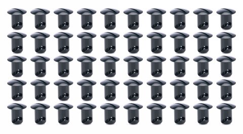 Quick Turn Fastener - Oval Head - Slotted - 7/16 x 0.450 in Body - Aluminum - Black Anodized - Set of 50