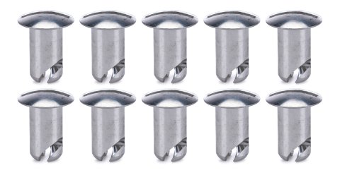 Quick Turn Fastener - Oval Head - Slotted - 7/16 x 0.600 in Body - Aluminum - Natural - Set of 10