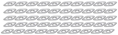 Body Reinforcing Plate - 2 in Wide - 1 in Tall - 1/8 in Rivet Attachment - Stainless - Natural - Quick Turn Fasteners - Set of 50