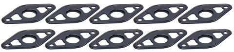 Body Reinforcing Plate - 2 in Wide - 1 in Tall - 1/8 in Rivet Attachment - Steel - Black Powder Coat - Quick Turn Fasteners - Set of 10