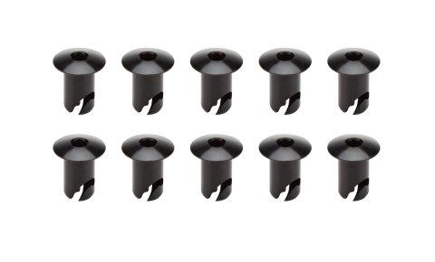 Quick Turn Fastener - Oval Head - Hex Drive - 7/16 x 0.500 in Body - Aluminum - Black Anodized - Set of 10