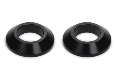 Tapered Spacer - 1/2 in ID - 1 in OD - 1/4 in Thick - Aluminum - Black Anodized - Universal - Pair