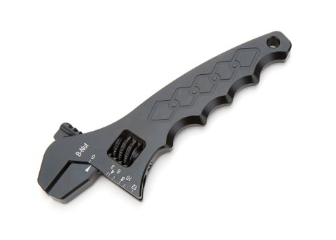 AN Wrench - Single End - Adjustable - 3 AN to 12 AN - Aluminum - Black Anodized - Each
