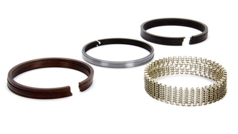 Piston Rings - TNT - 4.125 in Bore - File Fit - 1/16 x 1/16 x 3/16 in Thick - Standard Tension - Ductile Iron - Phosphate - 8-Cylinder - Kit