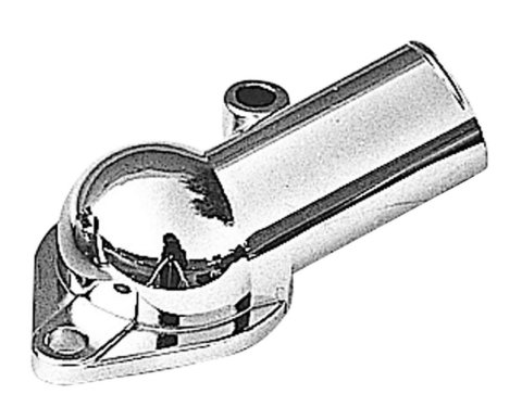 Water Neck - 90 Degree - 1-1/2 in ID Hose - Gasket / Hardware Included - Steel - Chrome - Chevy V8 - Each