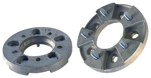 Wheel Adapter - 5 x 4.50 / 4.75 in Hub to 5 x 4.75 in Wheel - 7/16-20 in Stud Thread - 1 in Thick - Cast Aluminum - Pair