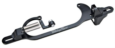 Throttle Cable Bracket - Carb Mount - Return Spring - Aluminum - Black Anodized - GM Cable - Square Bore - Kit