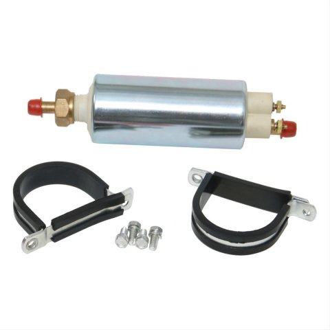 Fuel Pump - High Flow - Electric - In-Line - 43 gph at 85 psi - 5/16 in Hose Barb Inlet / Outlet - Silver - Gas - Each
