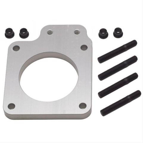 Throttle Cable Bracket - Under Throttle Body Mount - Aluminum - Natural - 75 mm Throttle Body - Small Block Ford - Kit