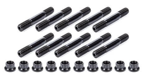 Rocker Arm Stud - 3/8-16 in Base Thread - 3/8-24 in Top Thread - 1.750 in Effective Stud Length - Steel - Universal - Set of 10