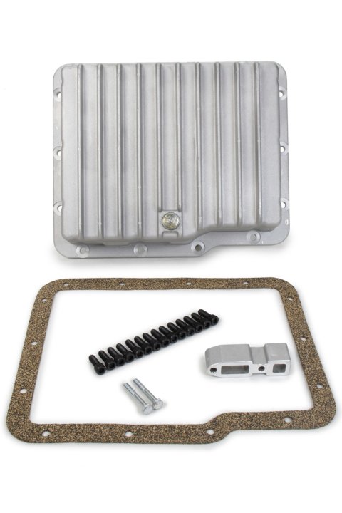 Transmission Pan - Deep Sump - Finned - Adds 2.0 qt Capacity - Aluminum - Natural - Powerglide - Each