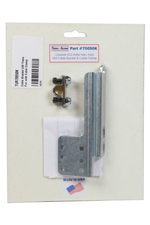 Shifter Cable Bracket - Pan Mounted - Cable Clamp Included - Steel - Zinc Oxide - Turbo Action Cheetah SCS Shifter - Powerglide / TH350 / TH400 - Each