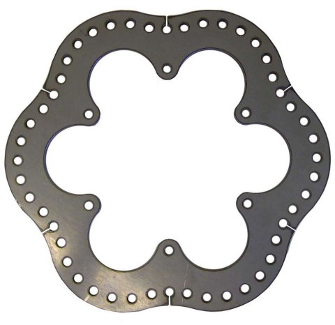 Brake Rotor - Ultralite - Drilled / Scalloped - 9.500 in OD - 0.188 in Thick - 6 x 5.250 in Bolt Pattern - Steel - Natural - Each