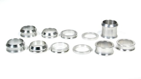 Axle Spacer Kit - 6 Standard - 5 Tapered - Various Widths - Aluminum - Natural - Triple X 1-7/8 in Micro / Mini Axles - Kit