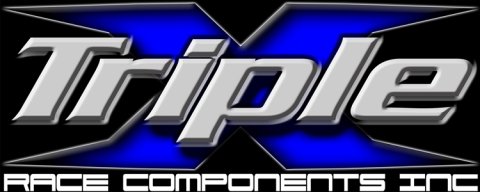 Logo Sticker - Triple X Racing Logo - 3 x 10 in - Black / Blue - Each