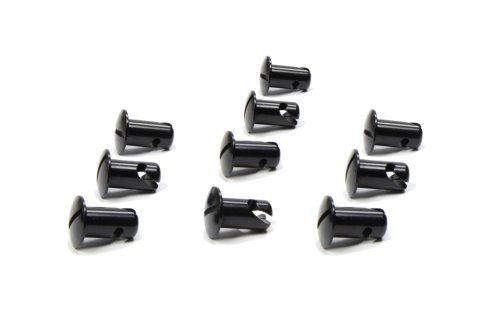Quick Turn Fastener - Oval Head - Slotted - 7/16 x 0.550 in Body - Aluminum - Black Anodized - Set of 10